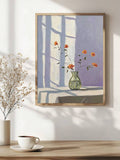 Abstract Line Floral Window Shadow Minimalist Canvas Wall Poster