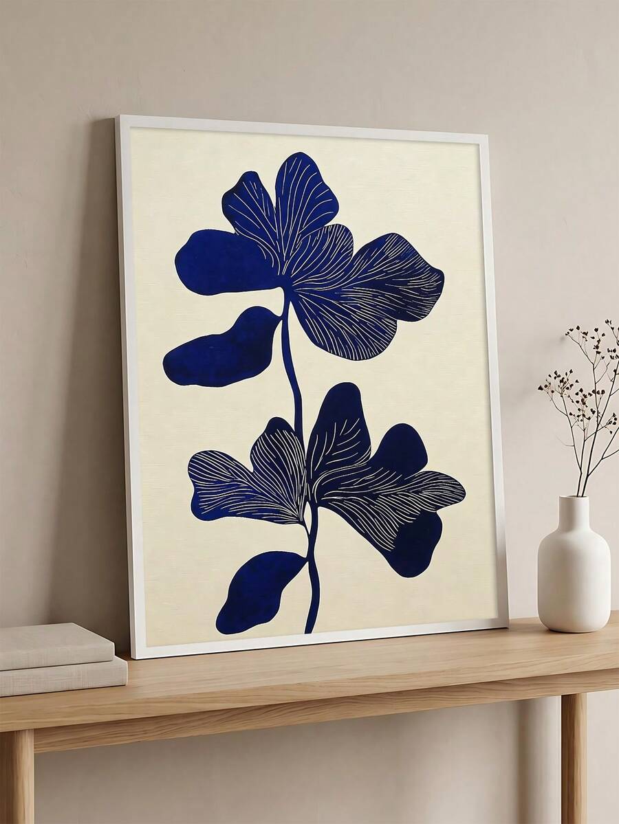Abstract Line Floral Window Shadow Minimalist Canvas Wall Poster