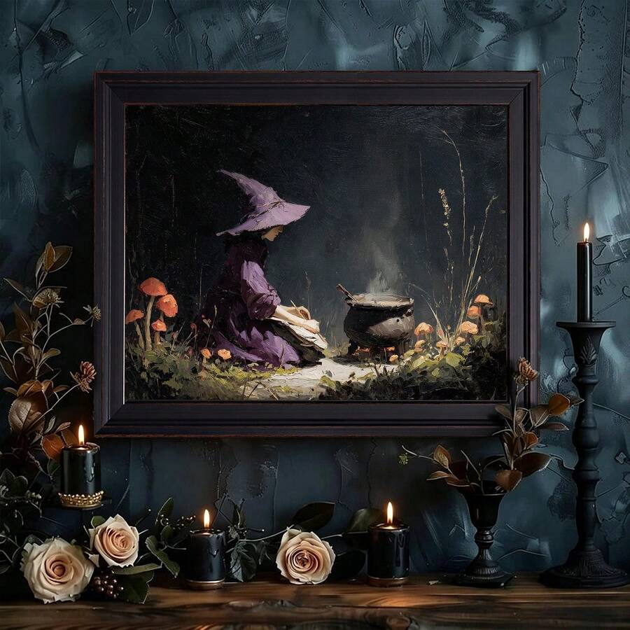 Rustic cauldron canvas poster
