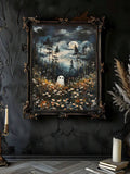 Gothic wildflower ghost artwork for atmospheric home decor