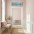 Teal striped typography poster for fresh bathroom decor