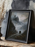 Misty fantasy castle landscape canvas art
