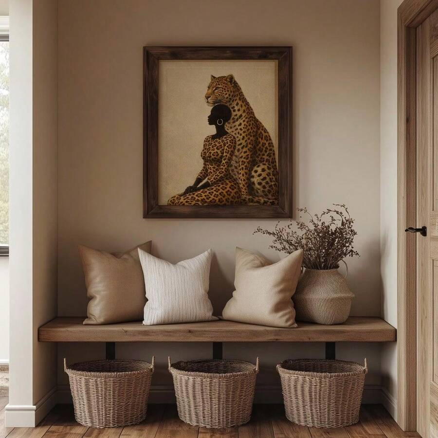 Expressive African woman portrait poster for a bedroom or studio