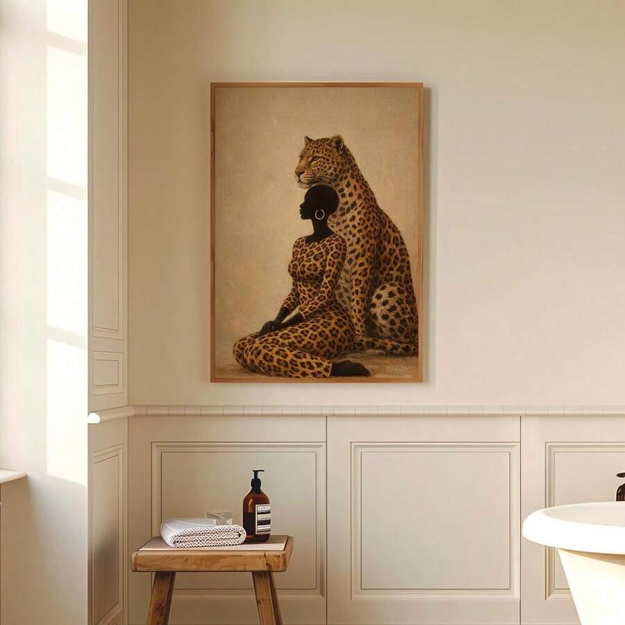 Moody luxury fashion wall art styled as boho home decor