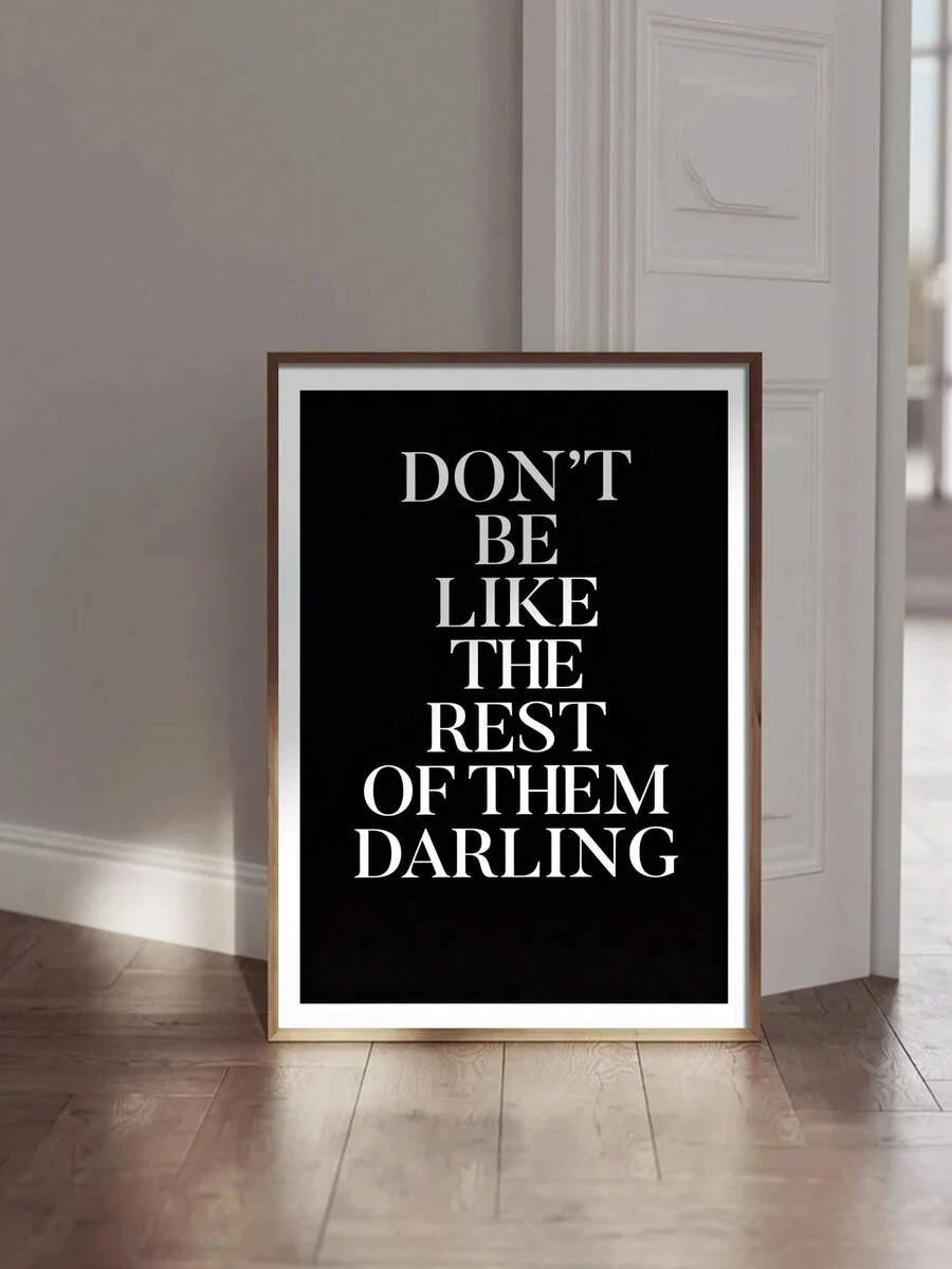 Black & White Motivational Quote Typographic Canvas Poster