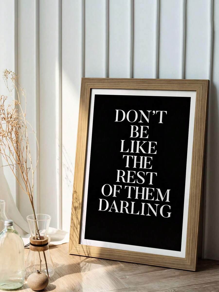 Black & White Motivational Quote Typographic Canvas Poster