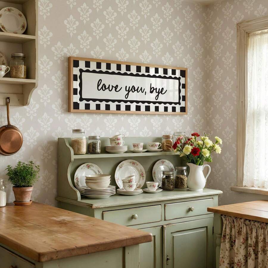 Ooh la la and love you bye checkerboard canvas signs displayed as pair