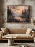 Atmospheric forest and wildflower artwork for home décor