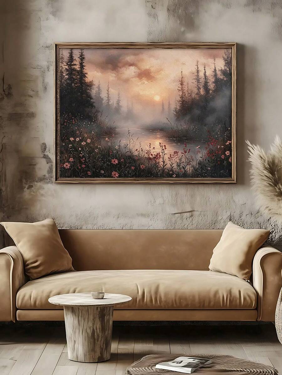 Atmospheric forest and wildflower artwork for home décor