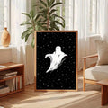 Spooky Ghost & Stars Living Room & Bedroom Canvas Poster