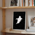 Spooky Ghost & Stars Living Room & Bedroom Canvas Poster