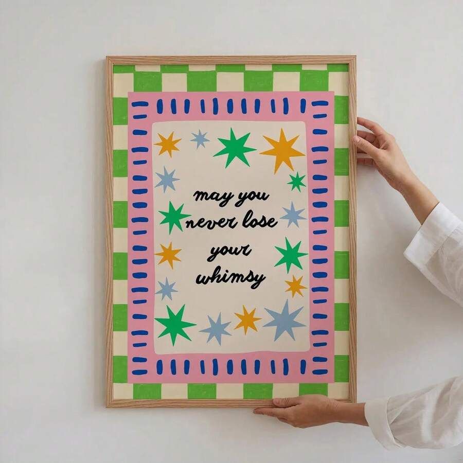Minimalist coquette wall art for a playful child room