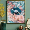Pastel floral poster in a gold or black frame