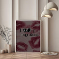 Romantic I LOVE YOU SOOO wall art displayed in a white frame