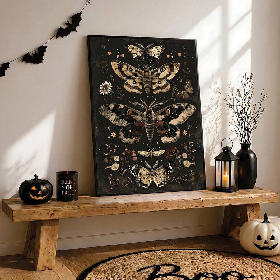 Butterfly canvas poster in multicolor pastoral style