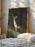 Vintage forest animal poster with textured oil brushwork