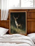 Rustic stag canvas decor for a nature-inspired room