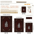Red Persian carpet pattern canvas poster with white Arabic calligraphy and ornate medallion