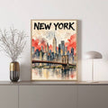 Empire State Building watercolor canvas art