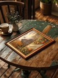 Farmhouse Pumpkin Barn Moody Fall Countryside Painting Canvas Poster