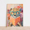 Colorful animal art for a study or library