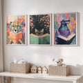 Whimsical literary gallery decor