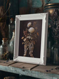 Modern gothic botanical poster in charcoal and cream