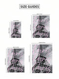 Size guide for portrait Eiffel Tower Paris print in 21x30, 30x40, 40x60, and 50x70 cm
