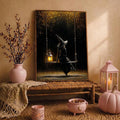 Halloween forest wall art with ornate dark frame