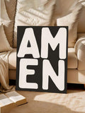 Amen Jesus Christian Canvas Wall Art Vintage Bible Verse Religious Home Decor