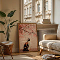 Japanese Style Cherry Blossom & Cat Spring Theme Canvas Poster