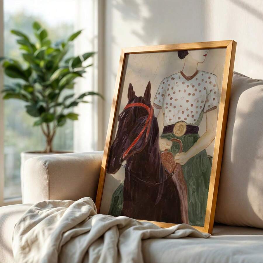 Vintage polka dot rider canvas print