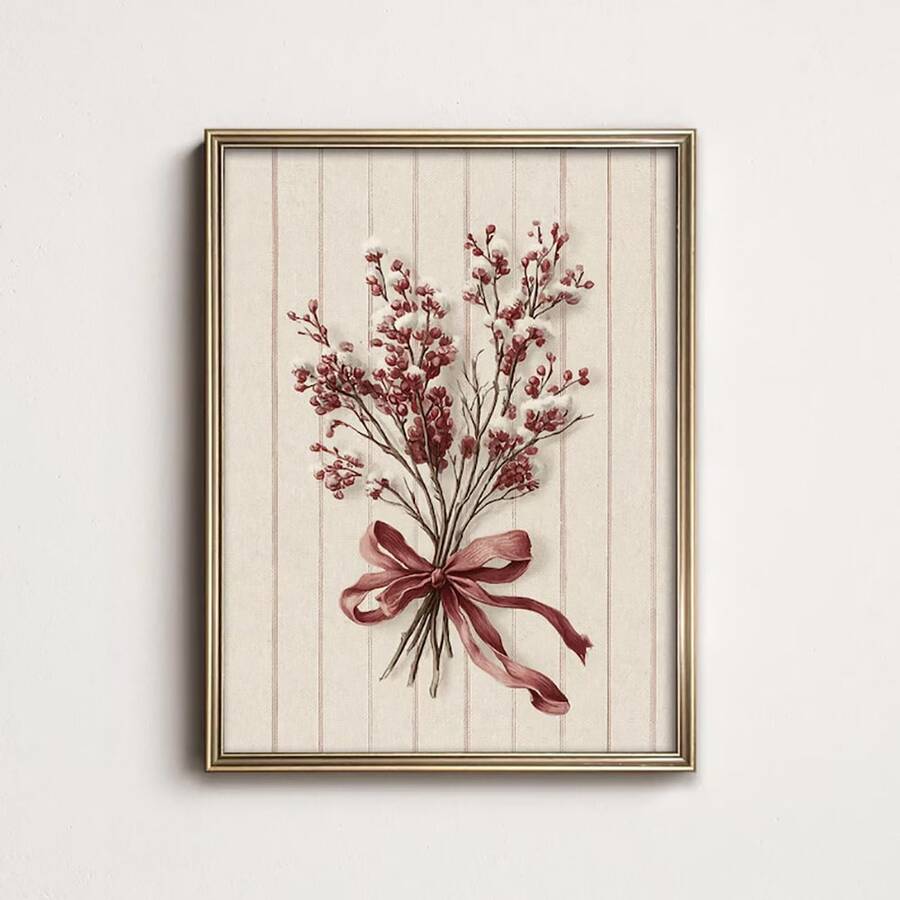 French country botanical wall art in a classic frame