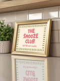 The Snooze Club Minimalist Canvas Wall Art Sleep Quote Poster Bedroom Dorm Decor