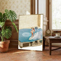 Bohemian Ocean Wave Vintage Gramophone Surfing Girl Canvas Poster