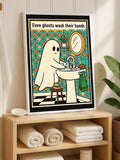 Gothic ghost and skeleton wall decor with tattoo equipment