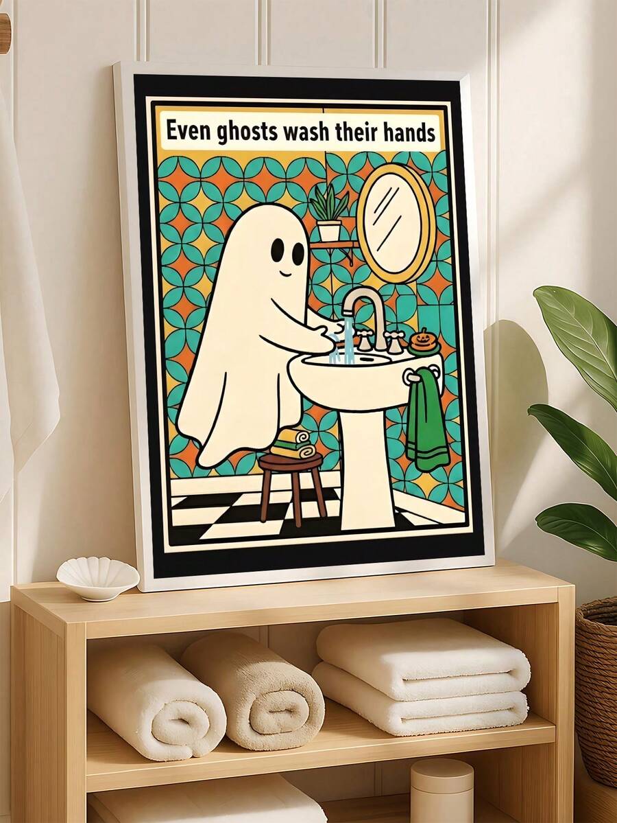 Gothic ghost and skeleton wall decor with tattoo equipment