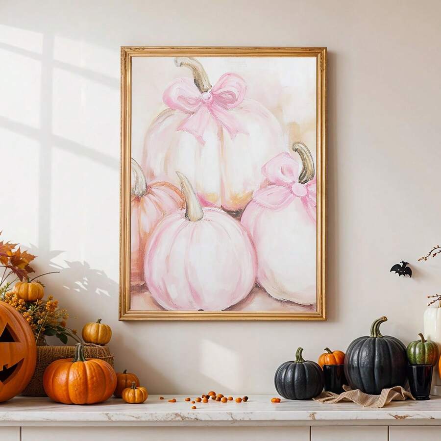 Pastel macaron autumn canvas poster