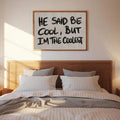 Quote wall art displayed in a bright living room