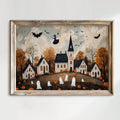 Whimsical ghost city wall decor