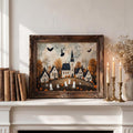 Farmhouse ghost canvas artwork
