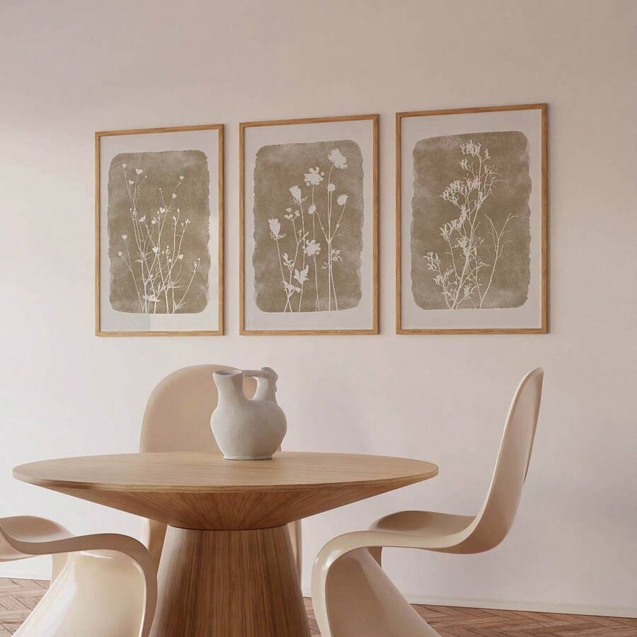 Vintage botanical flower artwork on canvas for a cozy room