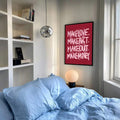 Maximalist romantic canvas poster for a bedroom or creative space