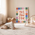 Yes You Can Cute Colorful Dopamine Aesthetic Inspirational Canvas Poster 