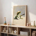 Whimsical Frog Playing Banjo Vintage Funny Canvas Poster
