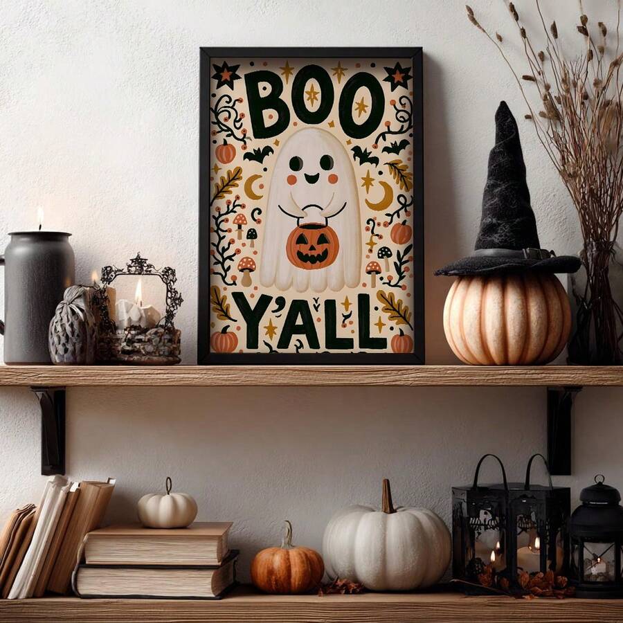 Whimsical Southern Halloween canvas poster