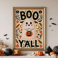 Cute ghost and jack-o-lantern seasonal decor