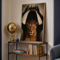 Lion Crown Luxury Animal Canvas poster with a powerful inspirational design. Perfect for modern living rooms, offices, bedrooms, studies, and luxury decor.
