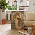Art Nouveau Style Cute Girl & Green Plants Chic Vintage Canvas Poste