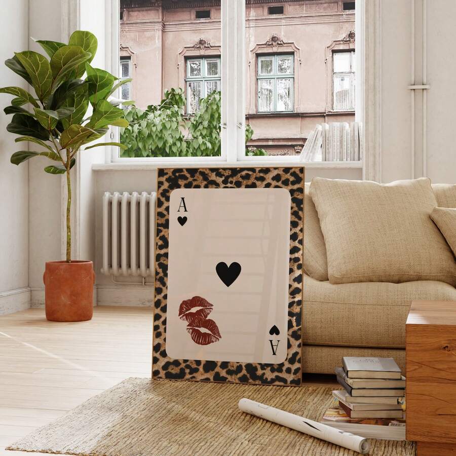 Vintage Leopard & Cheetah Retro Animal Print Canvas Poster